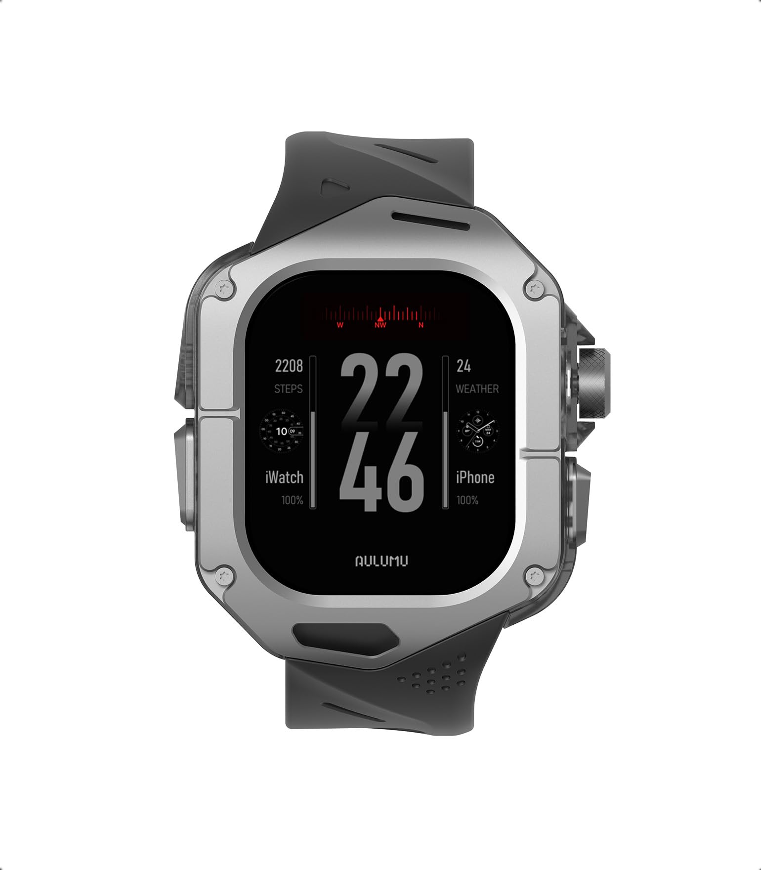 Aulumu G02 V2 Magnetic Wallet &Stand+A01 Titanium Case with Apple Watch Ultra Band 49MM[Black] Business Accessory Set - Image 3