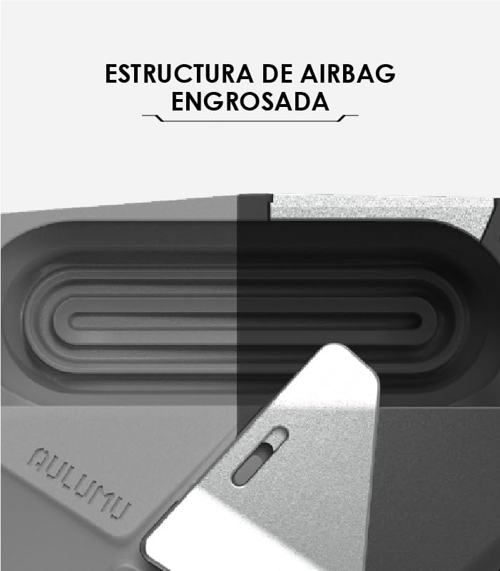 Aulumu A09 Geometric AirPods Pro 2 Case [2nd/1st Generation] with Lock | Protective Cover with Nylon Buckle | Alloy Armour | Compatible with Apple AirPods Pro(2023/2022/2019) - Gray - Image 3