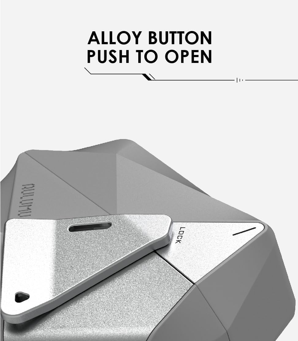 Aulumu A09 Geometric AirPods Pro 2 Case [2nd/1st Generation] with Lock | Protective Cover with Nylon Buckle | Alloy Armour | Compatible with Apple AirPods Pro(2023/2022/2019) - Gray - Image 4