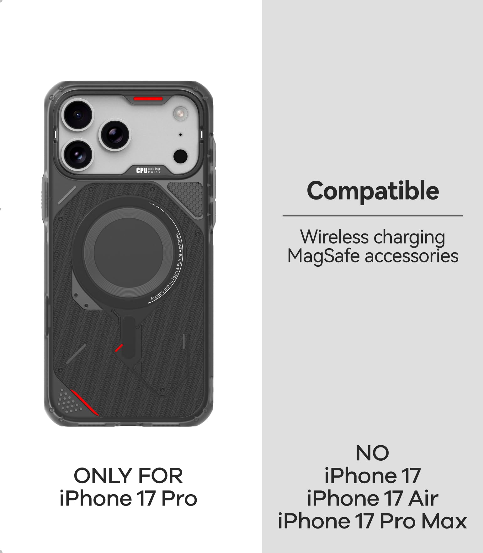 Aulumu A17 iPhone 17 Pro Case Military-Grade Outdoor Design+A01 Carbon Fibre Case with Apple Watch Ultra Band 49MM,Includes (A17) Black + (A01) Orange - Image 4