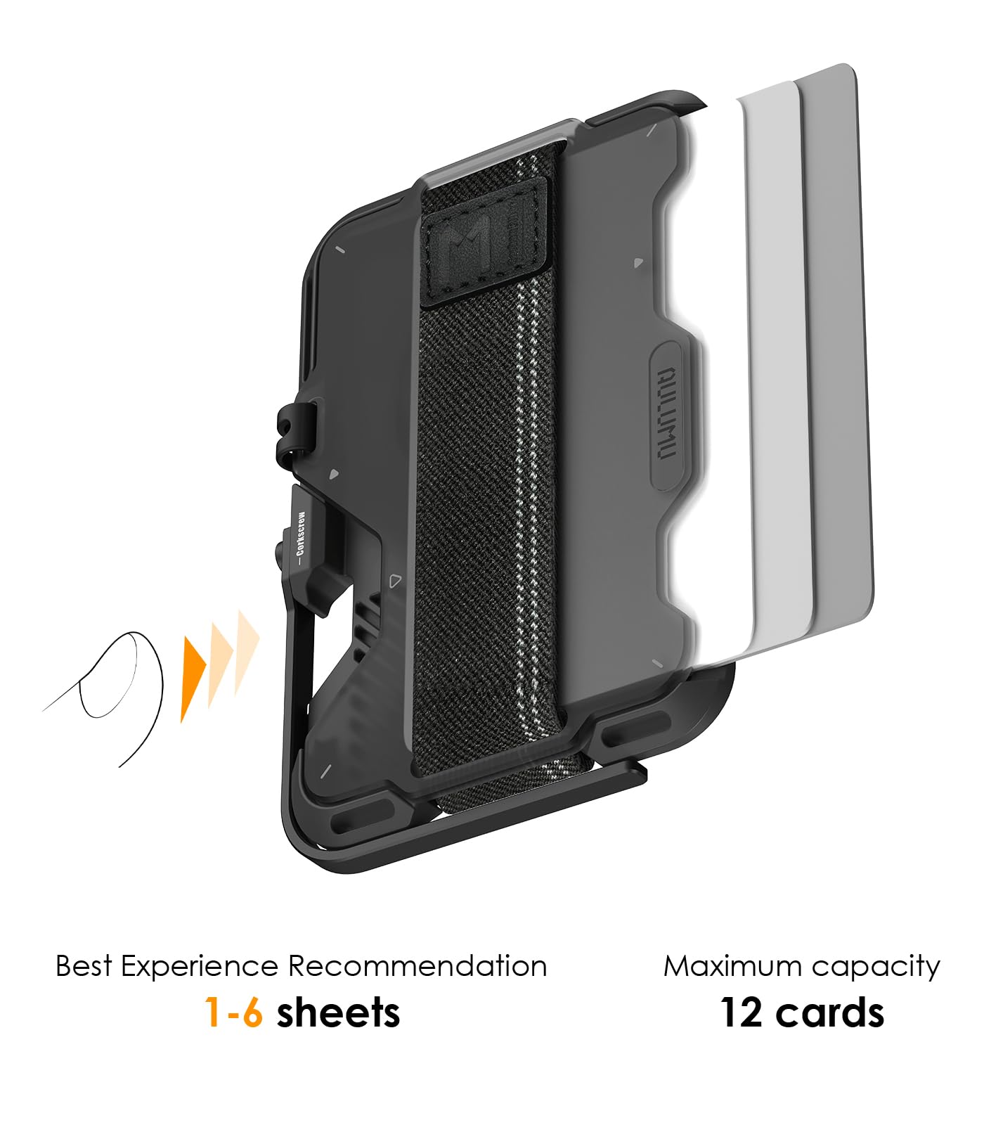 Aulumu G03 Transparently Magnetic Wallet Card Holder | Magnetic Wallet Compatible with MagSafe | Multi Function - Mobile Phone Stand/Grip | Bottle Opener | RFID Shielding Card - Translucent Grey - Image 4