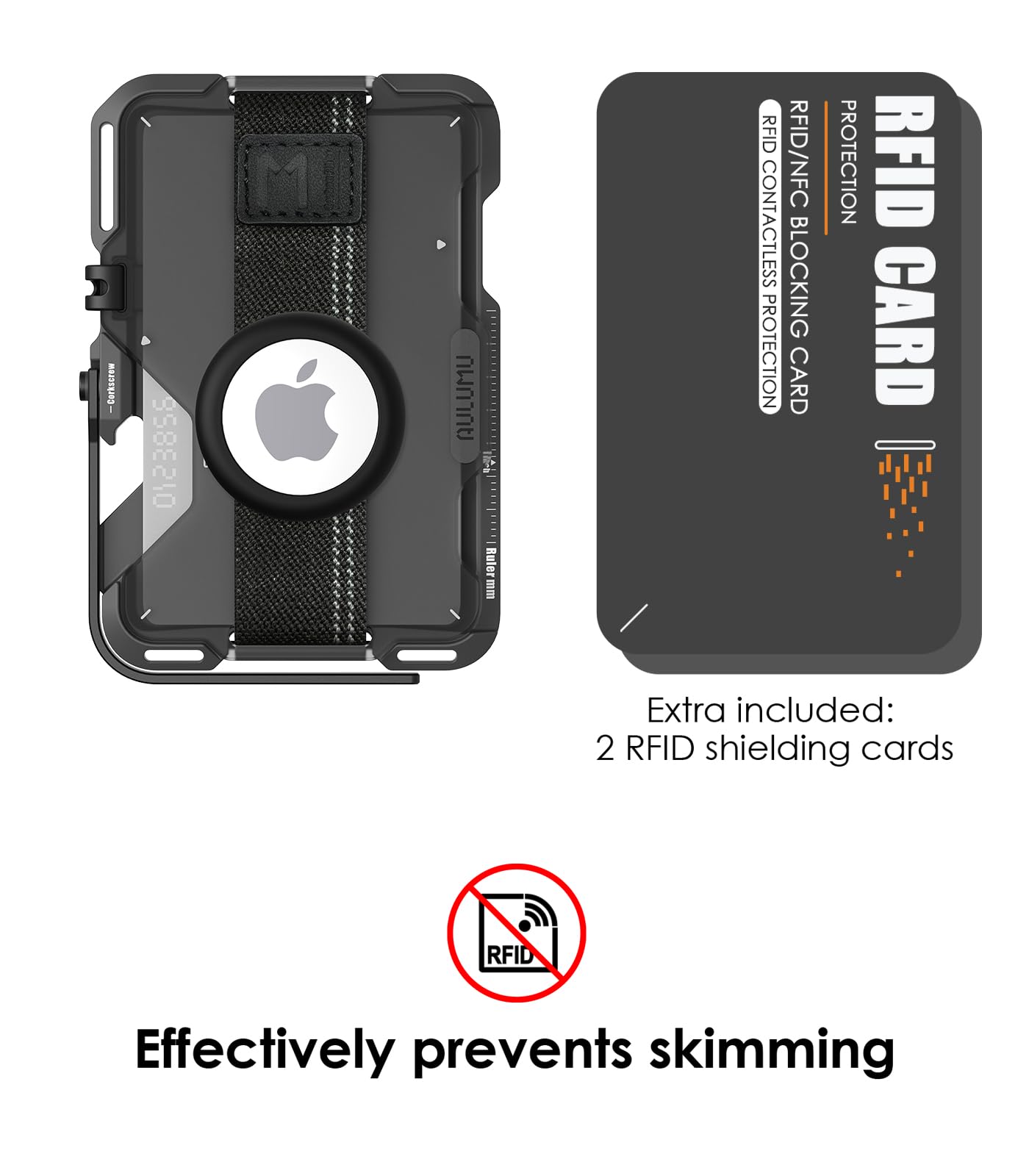 Aulumu G03 Transparently Magnetic Wallet Card Holder | Magnetic Wallet Compatible with MagSafe | Multi Function - Mobile Phone Stand/Grip | Bottle Opener | RFID Shielding Card - Translucent Grey - Image 5